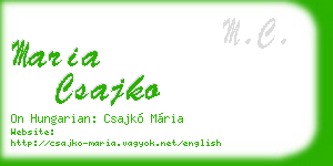 maria csajko business card